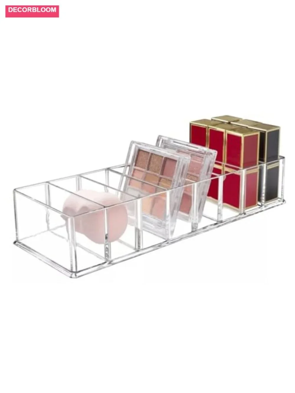 Transparent Acrylic 8 Compartments Makeup Organizer Holder Portable Cosmetic